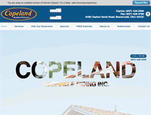 Tablet Screenshot of copelandroofing.com